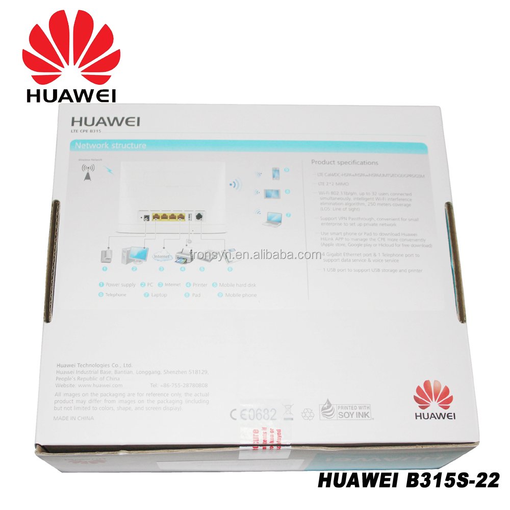 HUAWEI B315S-22 CAT4 150Mbps 4G WiFi Hotspot Sim Device CPE Router For HUAWEI
